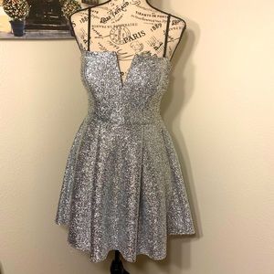 ASOS metallic silver mini dress
